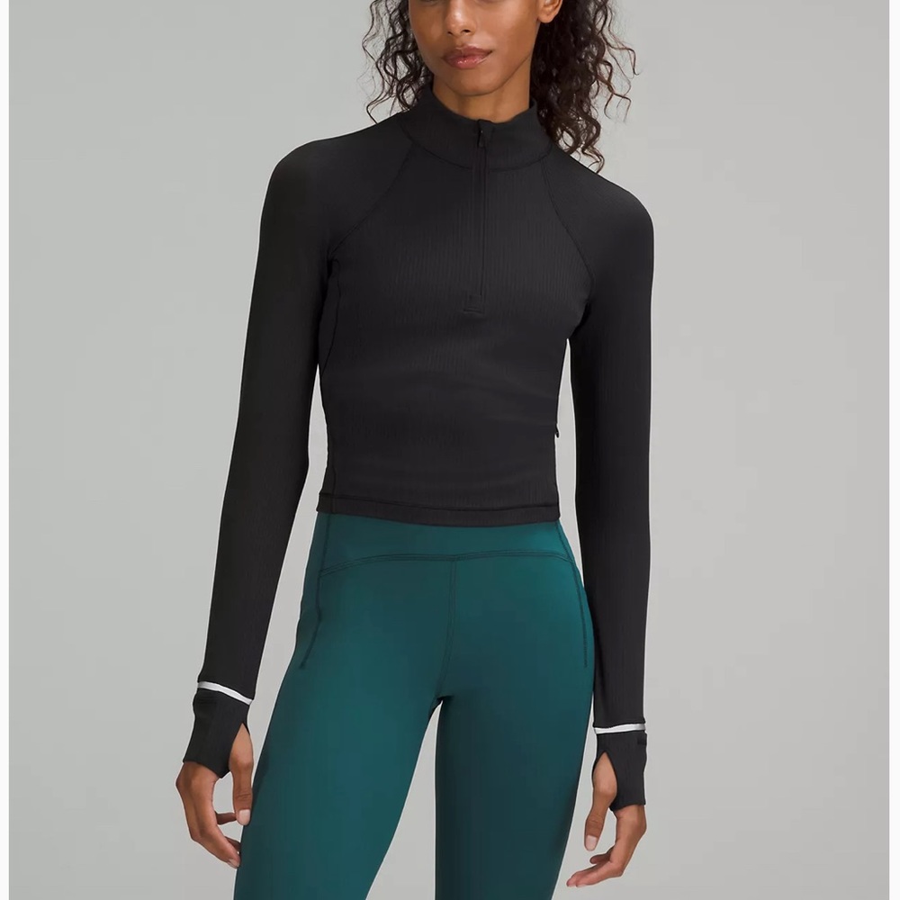 Lululemon Rulu Run Ribbed Cropped Half Zip SZ 6